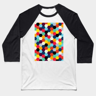 Mid Century French Tiles | Retro Bohemian Pattern Baseball T-Shirt